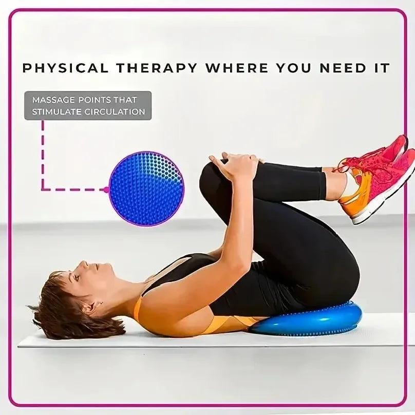 Thickened Explosion-Proof Balance Pad with Inflatable Ball - Yoga & Massage Seat Cushion plus Balance Plate