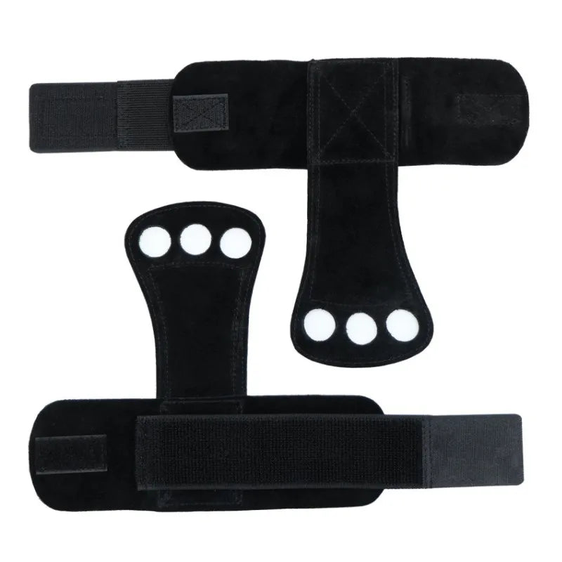 1Pair Gym Pull-up Grip Strap Lifting Strap Cowhide Gloves Grips Wrist Guard Workout Crossfit Sports Gloves Palm Protection