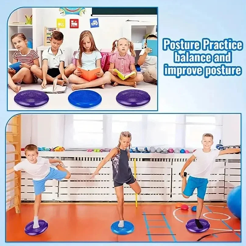 Thickened Explosion-Proof Balance Pad with Inflatable Ball - Yoga & Massage Seat Cushion plus Balance Plate