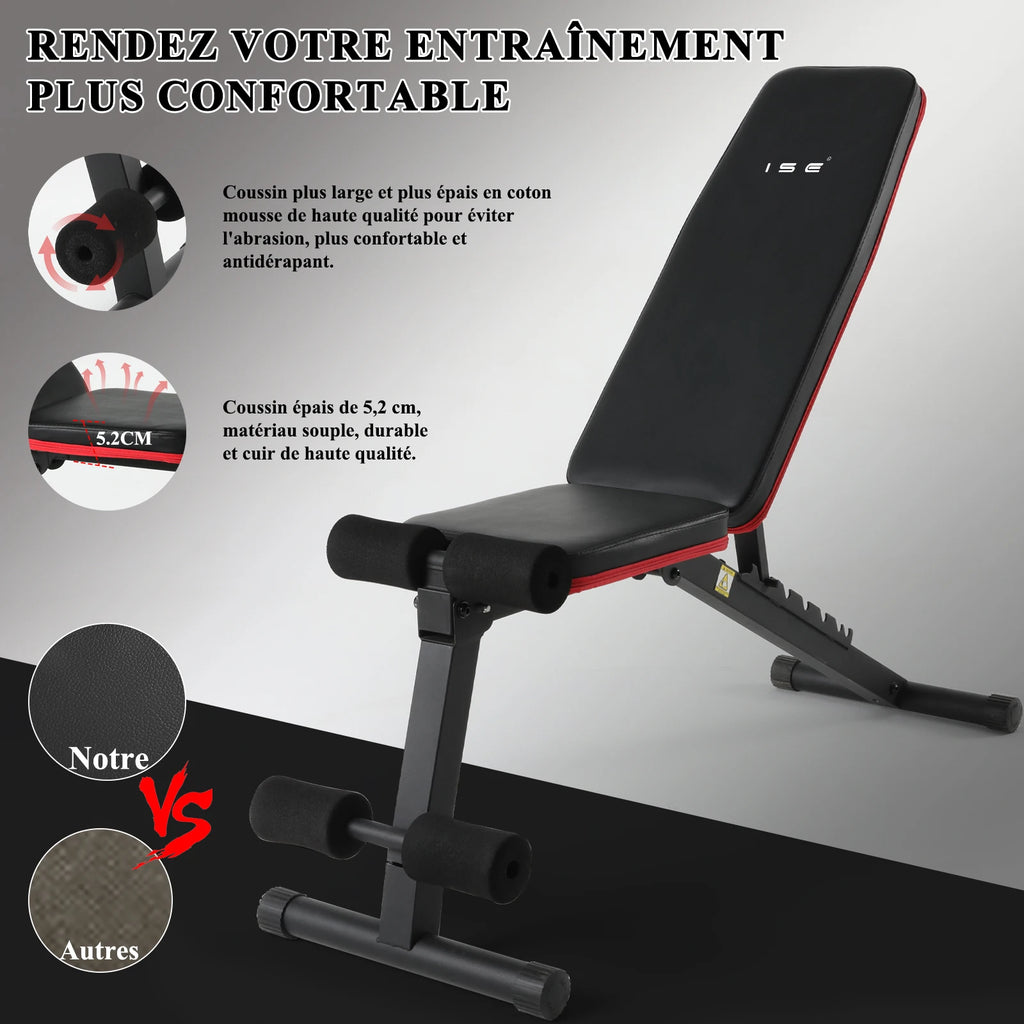 Banc de Musculation Pliable Réglable