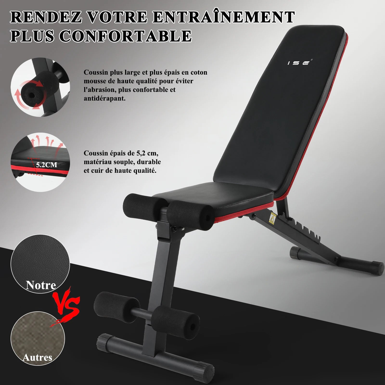 Banc de Musculation Pliable Réglable