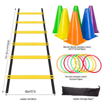 Agility Speed Ladder Nylon Straps Marking Discs Exerciser Resistance Drag Parachutes Sports Running Warm-Up Training Ladder Tool