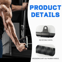 1 Pcs Double D Handle Fitness Gym Equipment with 360 Swivel Soft Rubber Grip for Home Exercise Cable Machine Attachments