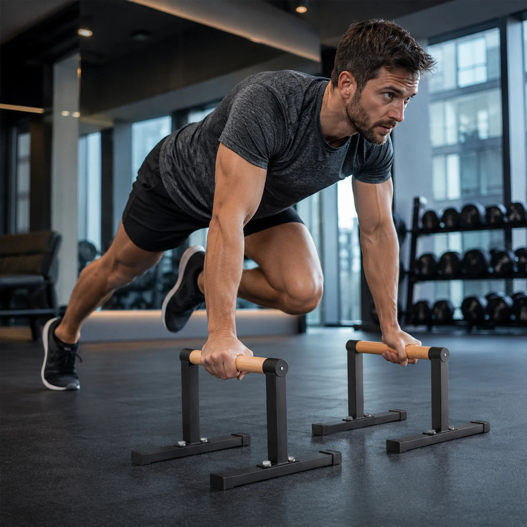 Push Up Bars Parallettes Bars Non Slip Ergonomic Arm Strength Trainer Support 440.9Lbs Heavy Duty Calisthenics Equipment for Home Gym Upper Body Strengthener Exercise Fitness Workout Stands for Men Women