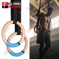 Wood Gymnastic Rings Adjustable Number Scale Straps Cam Buckle Rings 28/32mm Heavy Duty for Pull Up Bar Workout Exercise