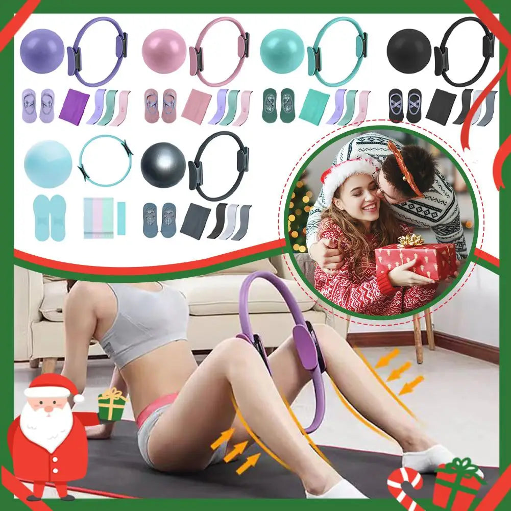 5Pcs Pilates Essential Kit with Toning Pilates Ring & Resistance Band Pilates Ring Set for Women Beginners Toning