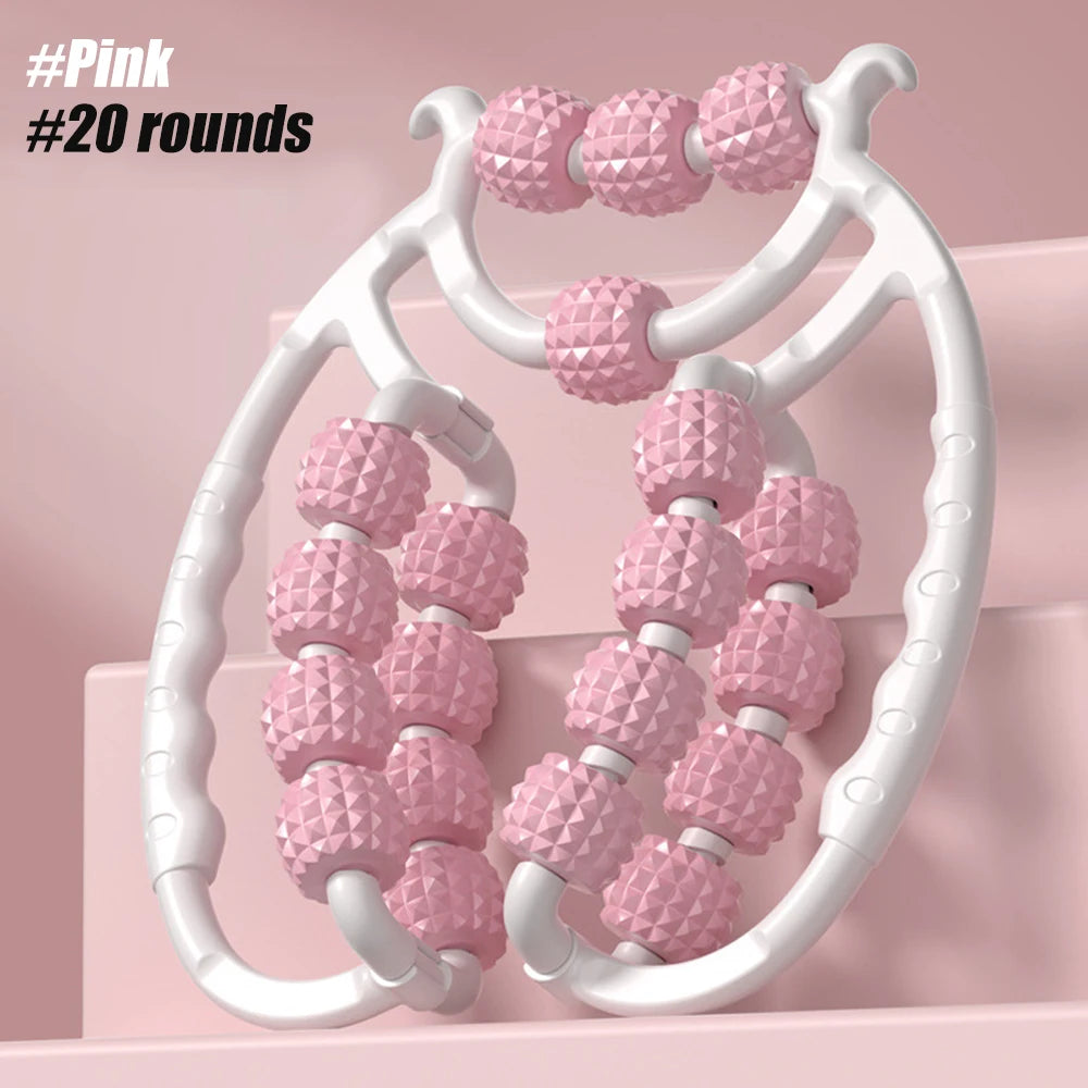1pcs Trigger Point Massage Foam Roller Stick for Arms, Tennis Elbow Muscle Roller,Hard Spiky Massage Ball and 20 Wheel Cellulite