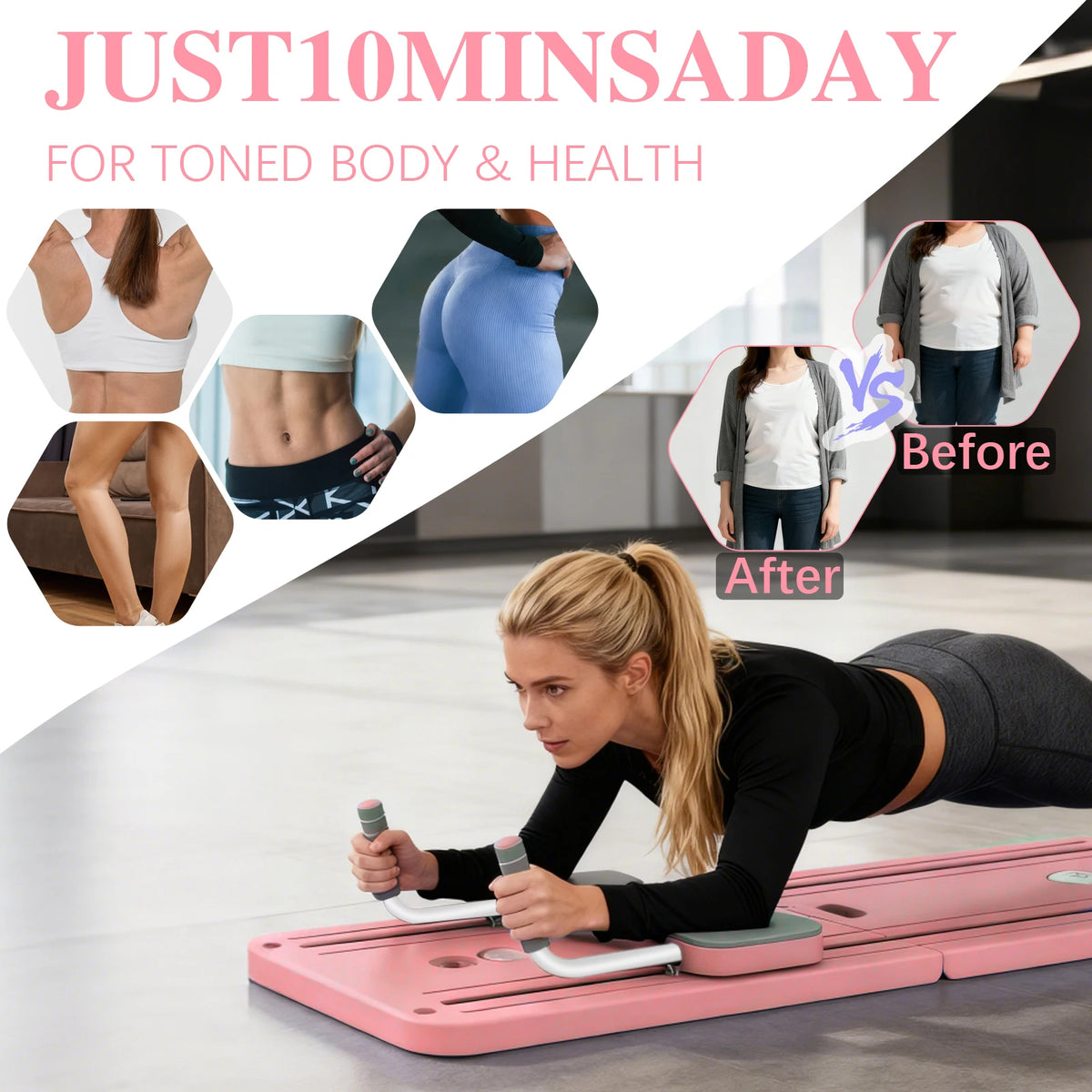 Multifunctional Abdominal Fitness Board Home Gym Exercise Board Pilates Assistant Pushup Stand, Home Fitness Ab Roller Wheel