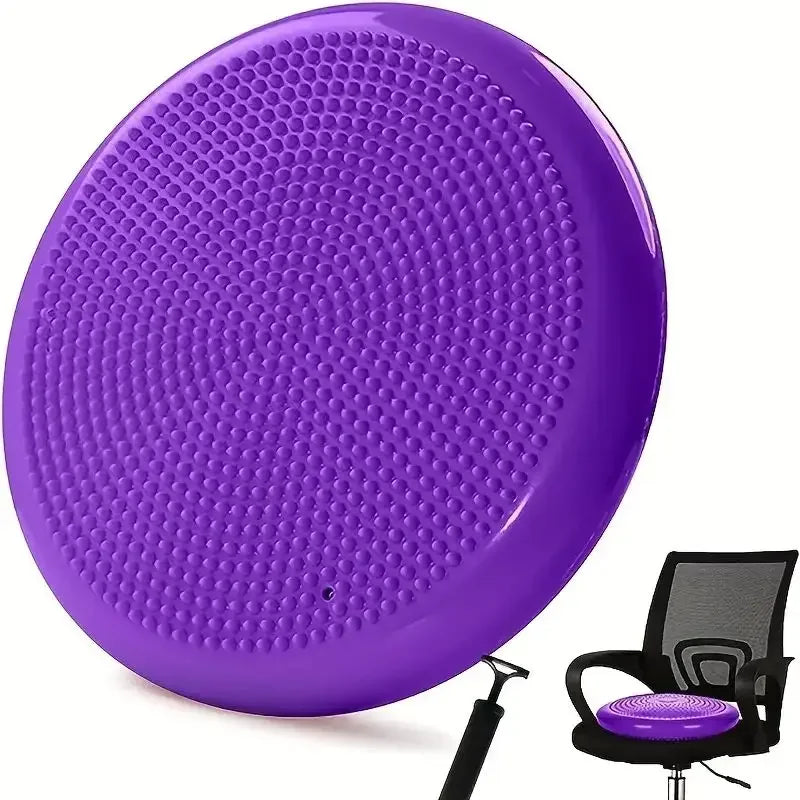 Thickened Explosion-Proof Balance Pad with Inflatable Ball - Yoga & Massage Seat Cushion plus Balance Plate