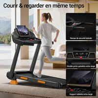 UMAY 3.0HP Home Treadmill 15% Manual Incline Foldable Running Machine 400LBS Weight Capacity LED Display Walking Pad For Indoor Workout
