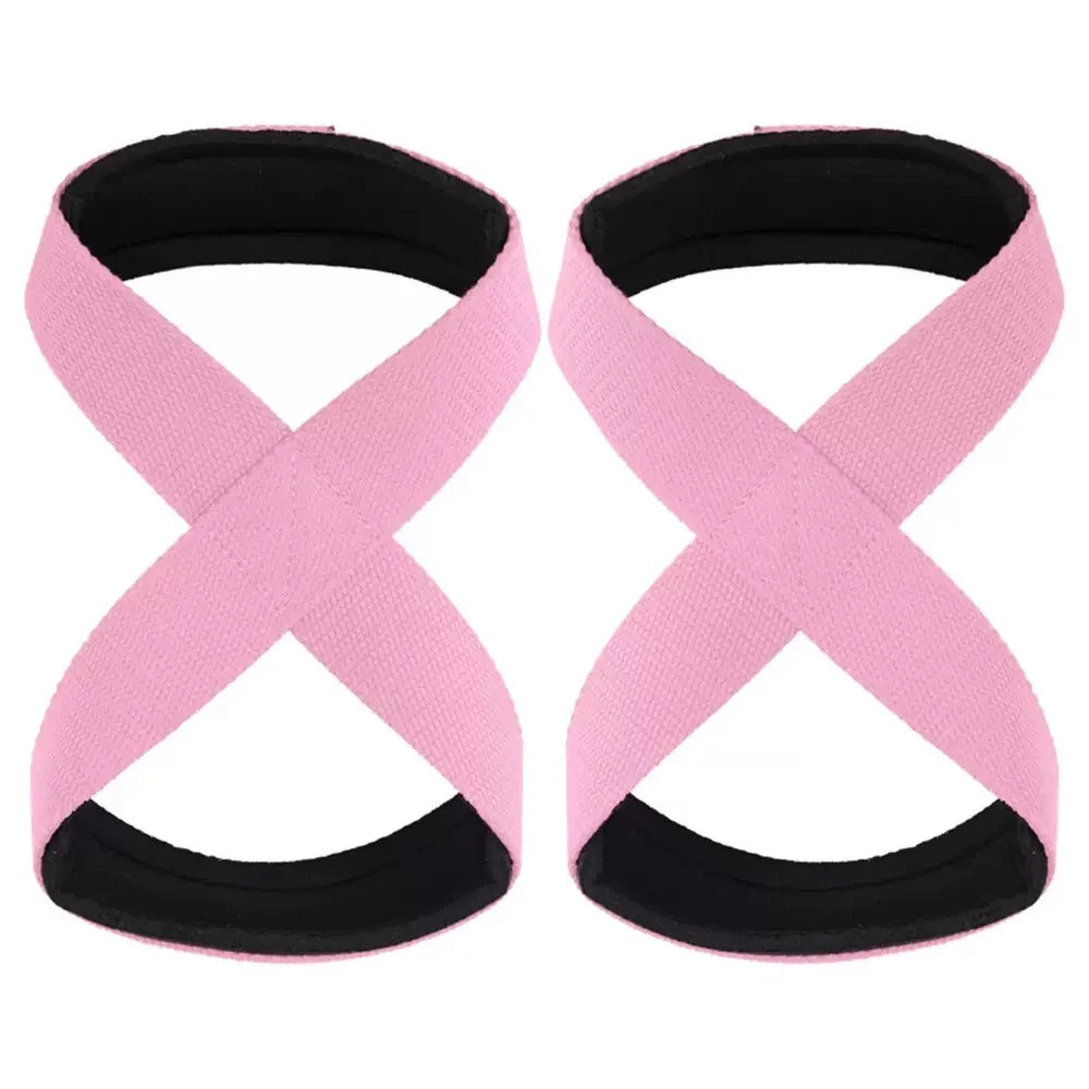 Padded Figure 8 Straps Deadlift Weight Lifting Wrist Straps Power Lifters Workout Pull-ups Horizontal Bar Gym Fitness