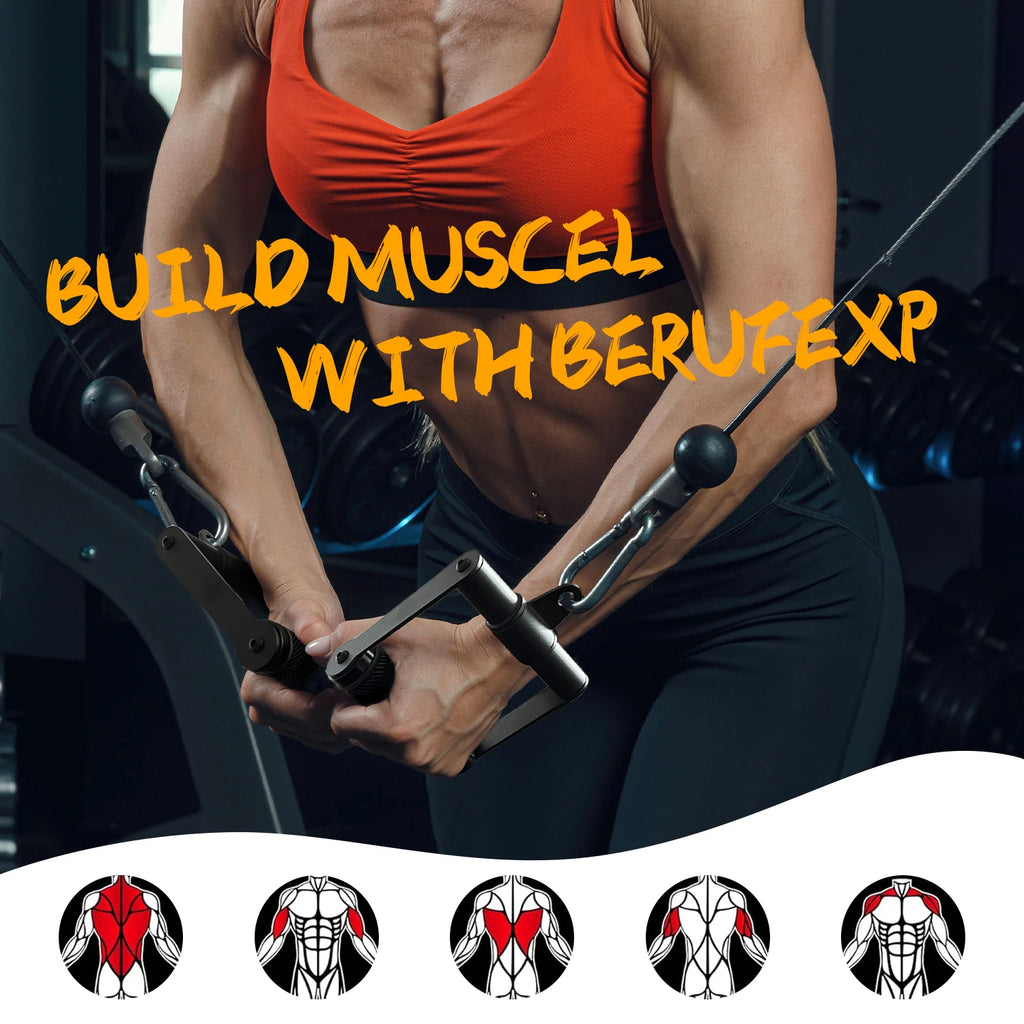 1 Pcs Double D Handle Fitness Gym Equipment with 360 Swivel Soft Rubber Grip for Home Exercise Cable Machine Attachments