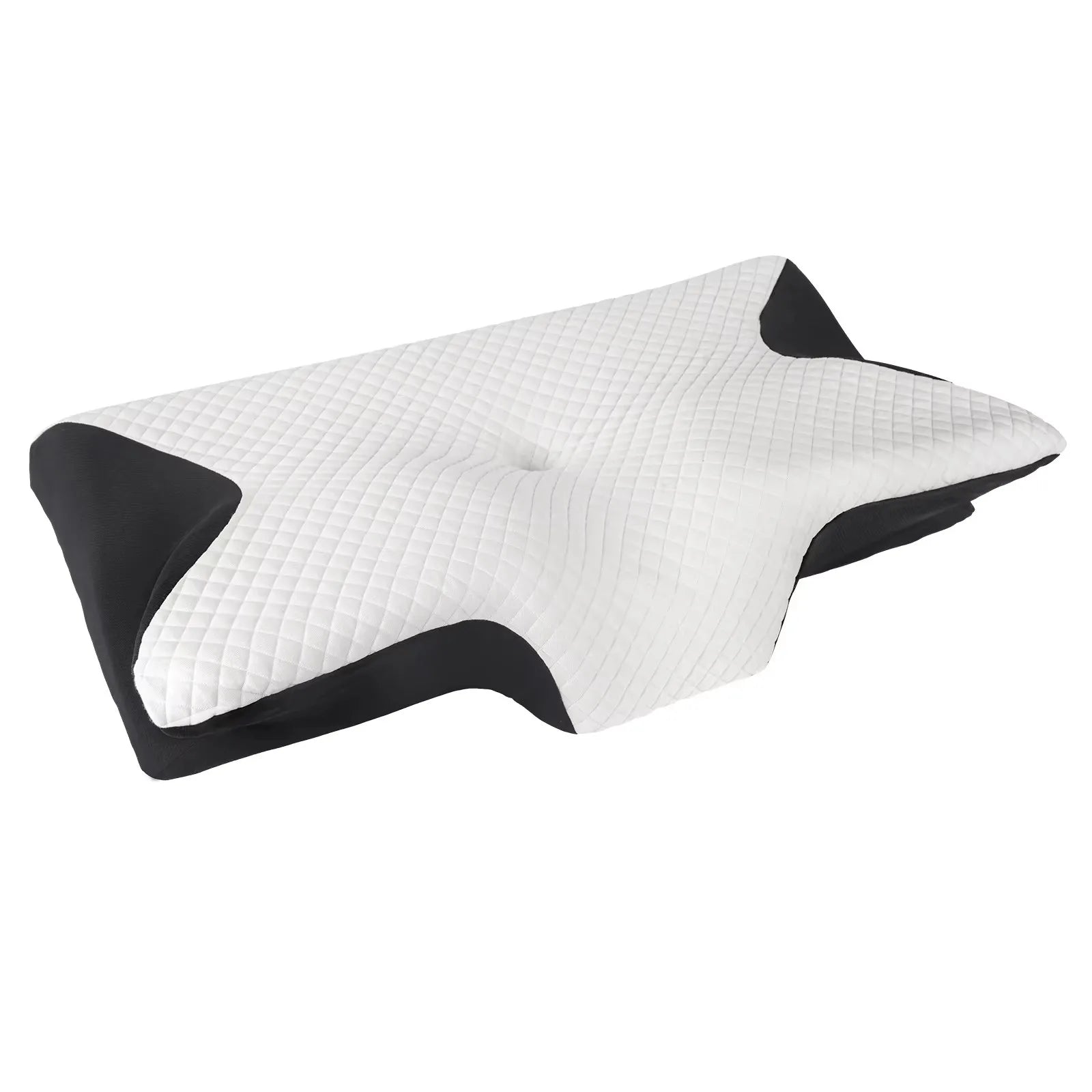 Butterfly Sleep Memory Neck Pillow Slow Rebound Comfortable Memory Foam Sleep Pillow Cervical Orthopedic Neck Massage Bed Pillow Ergonomic Contour Design Pillow with Breathable Pillowcase