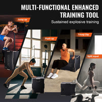 SucceBuy 3 in 1 Plyometric Jump Box Wooden Plyo Box Black For Home Gym Training Conditioning Strength Training