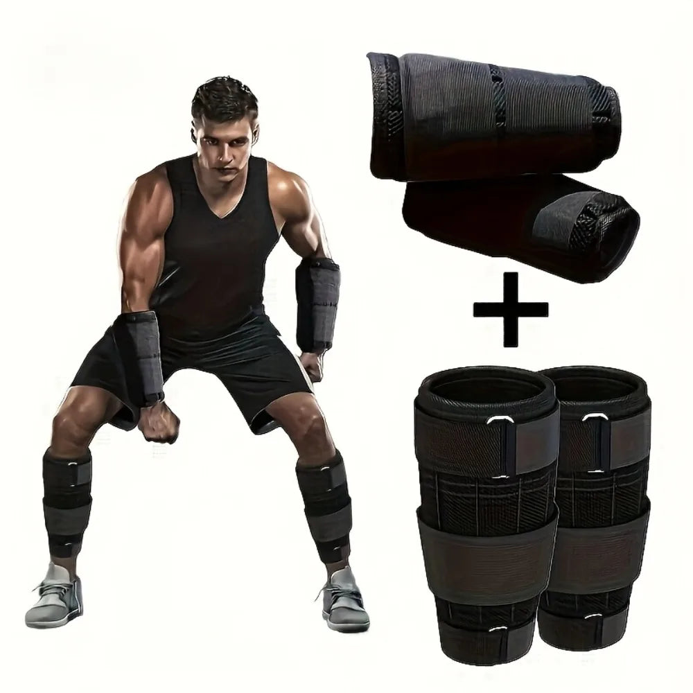 4Pcs Adjustable Ankle Wrist Weight Sandbags Fitness Running Leg Training Weight Bearing Sandbags for Men Women