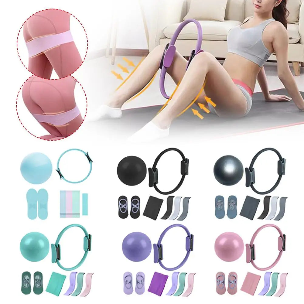 5Pcs Pilates Essential Kit with Toning Pilates Ring & Resistance Band Pilates Ring Set for Women Beginners Toning