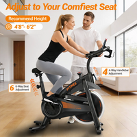 ROBORE CBE10 Folding Exercise Bike, Indoor Spinning Bike, Ergometer with Heart Rate Monitor & Smart LED Display, Home Trainer for Home Use, Comfortable Seat, Up to 136 kg, Extremely Stable, Suitable for All Body Heights, Prac