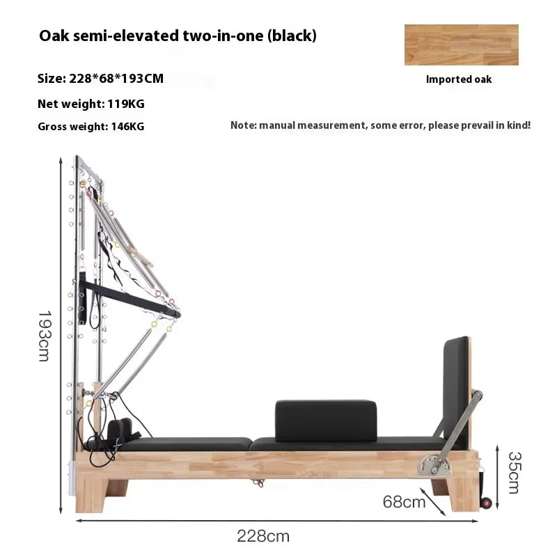Foldable Pilates Reformer – Fitness equipment suitable for yoga studios, gyms, private clubs, and home use; includes a Pilates reformer and a ladder barrel; ideal for body toning and fitness training; stock available in the