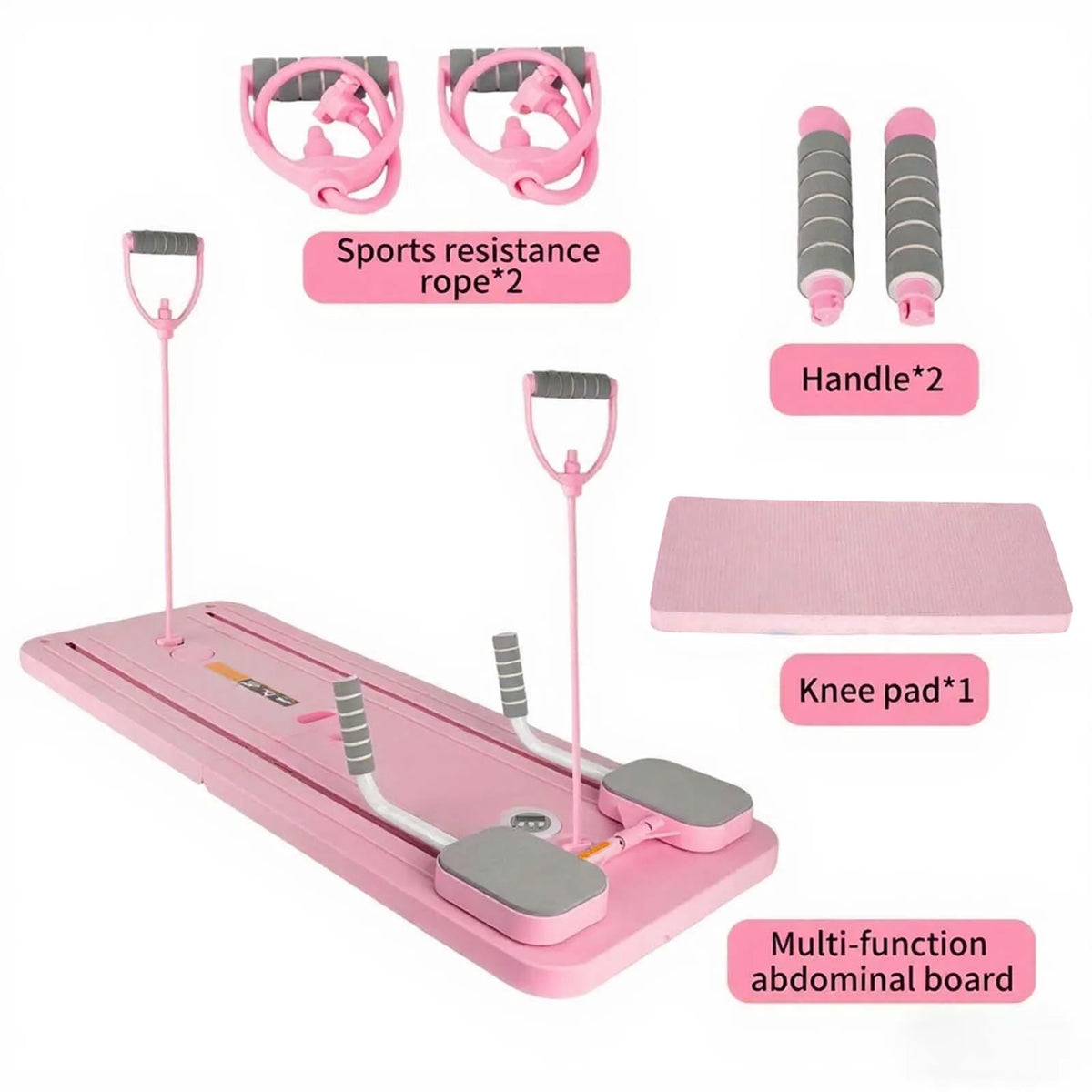 Multifunctional Abdominal Fitness Board Home Gym Exercise Board Pilates Assistant Pushup Stand, Home Fitness Ab Roller Wheel