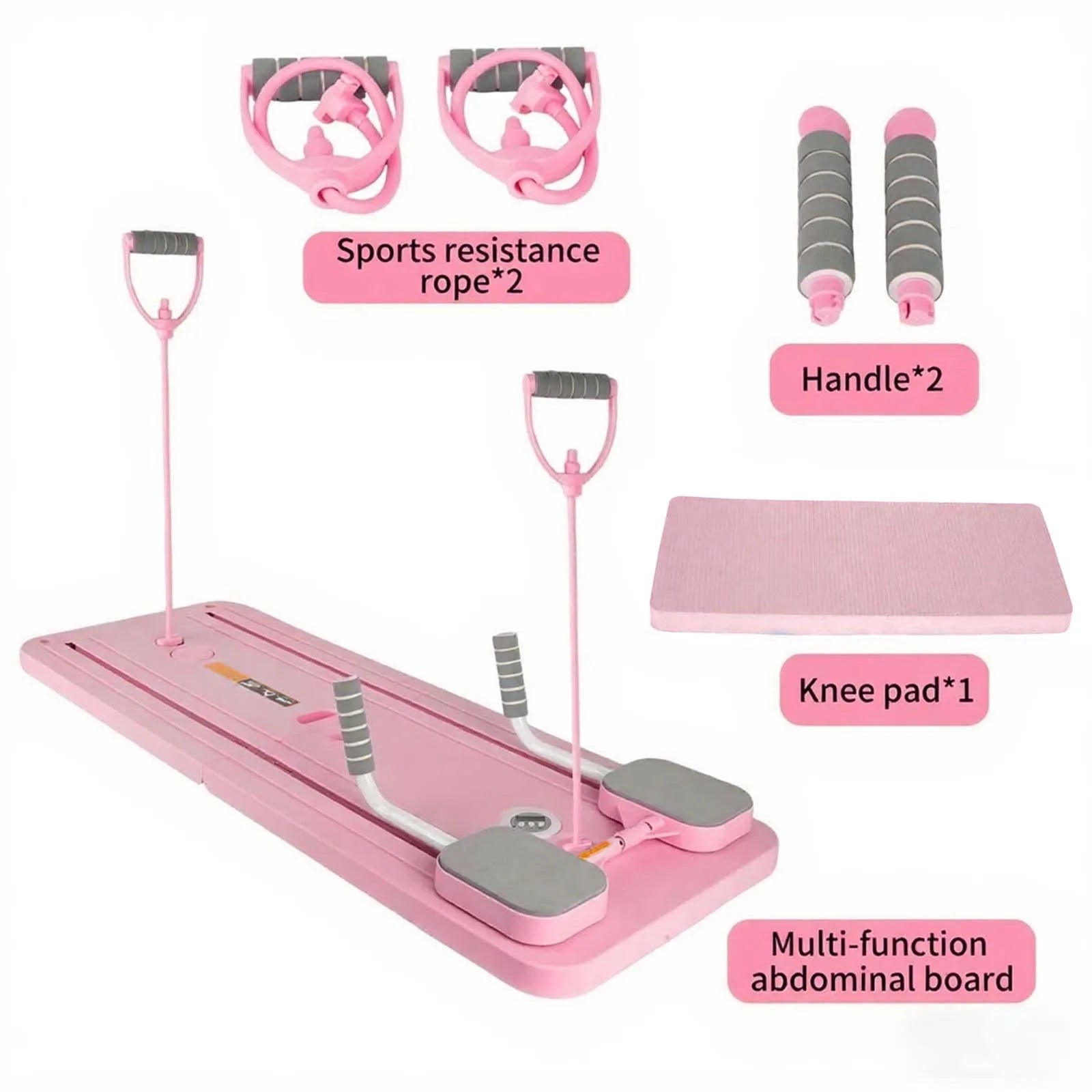 Multifunctional Abdominal Fitness Board Home Gym Exercise Board Pilates Assistant Pushup Stand, Home Fitness Ab Roller Wheel