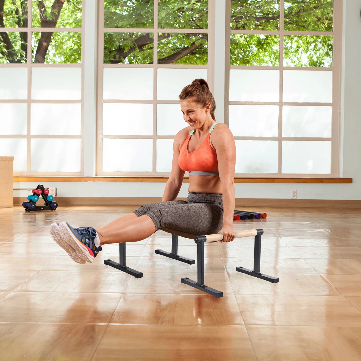 Push Up Bars Parallettes Bars Non Slip Ergonomic Arm Strength Trainer Support 440.9Lbs Heavy Duty Calisthenics Equipment for Home Gym Upper Body Strengthener Exercise Fitness Workout Stands for Men Women