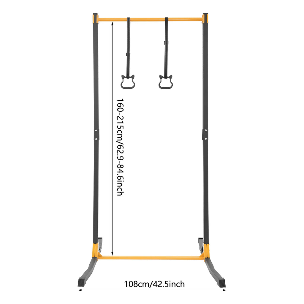 Free Standing Pull Up Station 400KG Heavy Duty Steel Frame 11 Levels Height Adjustable H-shaped Stable Base Anti-slip Grip Fitness Pull-up Bar Dip Stand for Home Gym Full Body Workout Training Equipment