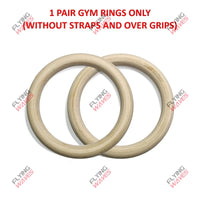 Wood Gymnastic Rings Adjustable Number Scale Straps Cam Buckle Rings 28/32mm Heavy Duty for Pull Up Bar Workout Exercise