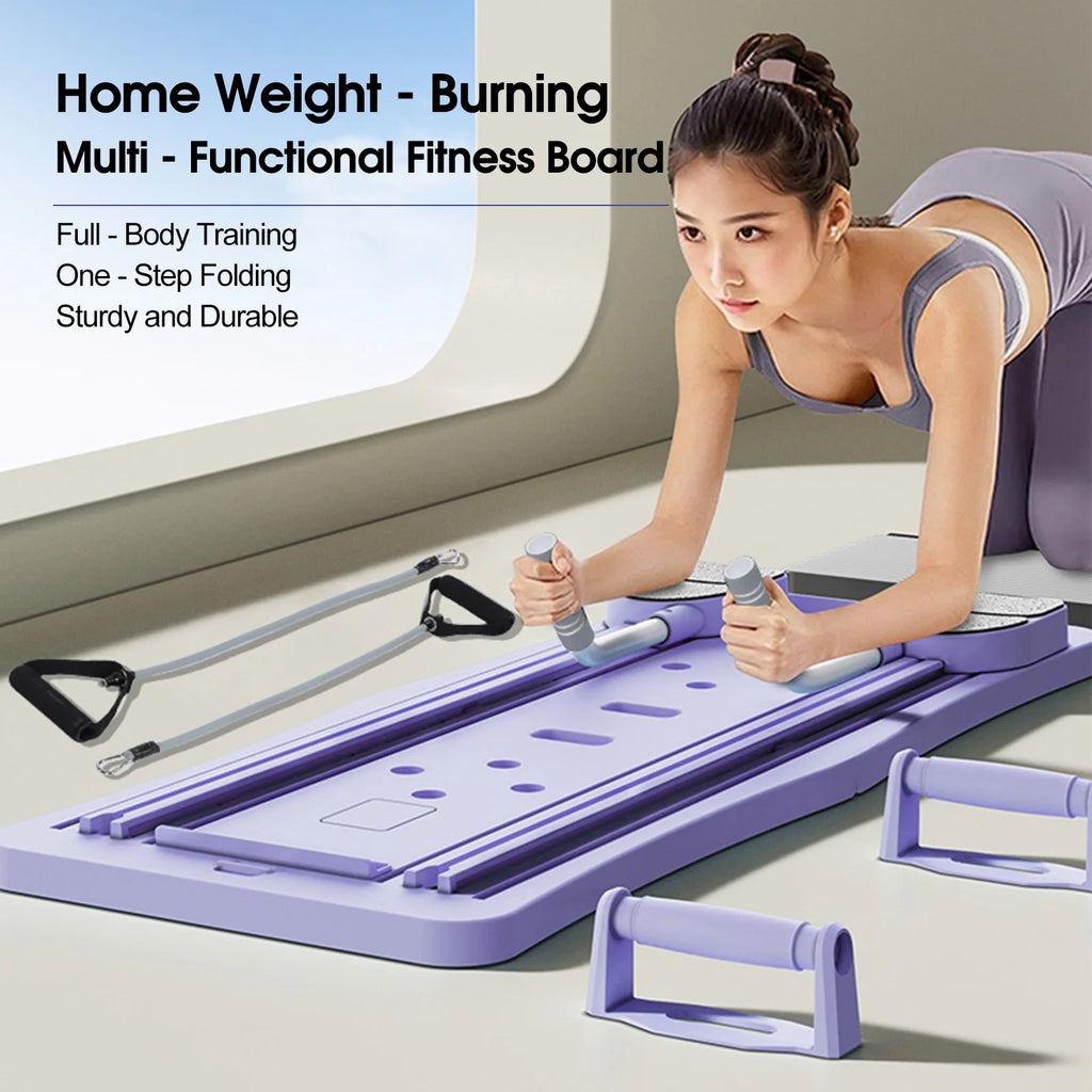 At Home Pilates Board Foldable 4-in-1 Exercise  Wheel Roller Exercise Equipment for Home Gym Workout  Trainer Pilate Board
