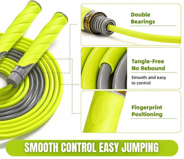 Adjustable Jump Rope Anti-Slip Foam Handle Tangle-Free Skipping Rope for Fitness Workout Training Men Women Lady Indoor Outdoor