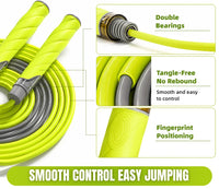 Adjustable Jump Rope Anti-Slip Foam Handle Tangle-Free Skipping Rope for Fitness Workout Training Men Women Lady Indoor Outdoor