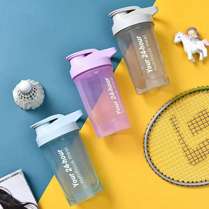 Portable Shaker Cup for Men and Women Protein Powder Replacement Milkshake Mixing Cup Fitness Sports Water Cup Scale Bottle
