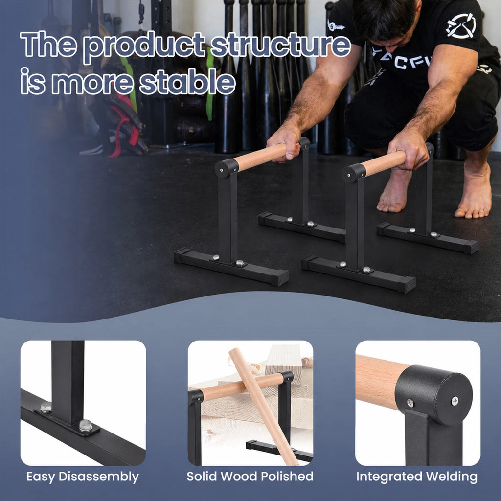 Push Up Bars Parallettes Bars Non Slip Ergonomic Arm Strength Trainer Support 440.9Lbs Heavy Duty Calisthenics Equipment for Home Gym Upper Body Strengthener Exercise Fitness Workout Stands for Men Women