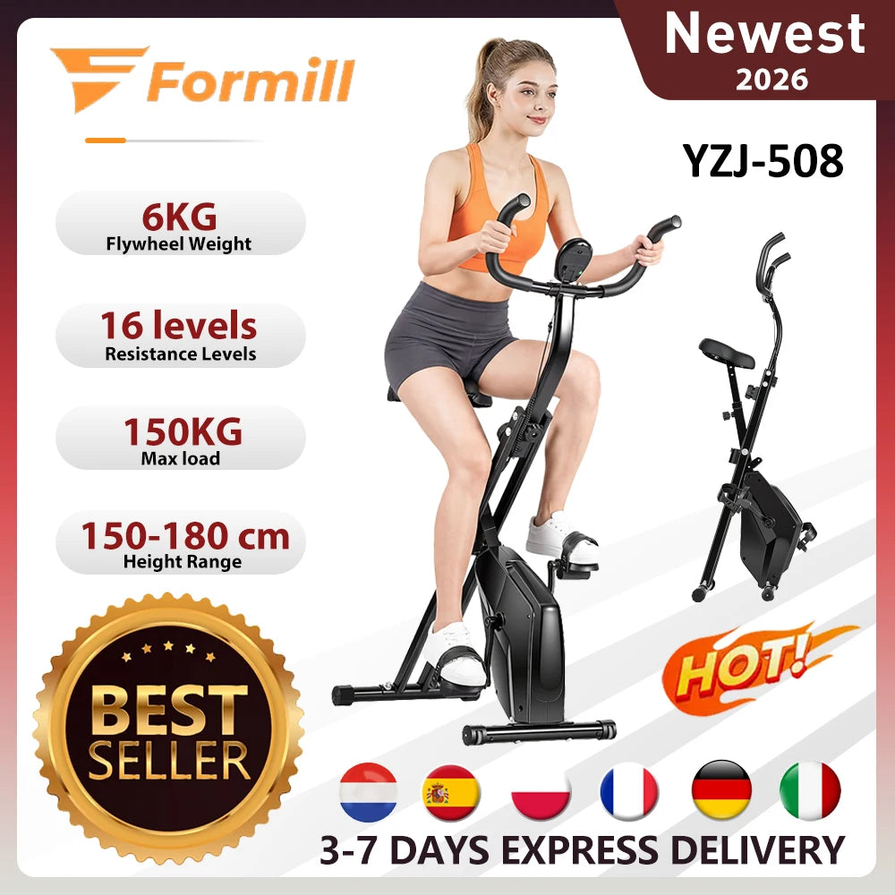 Formill YZJ508 Indoor Cycling Bike Magnetic Resistance Quiet Belt Drive 6KG Flywheel Home Exercise Bike LCD Monitor